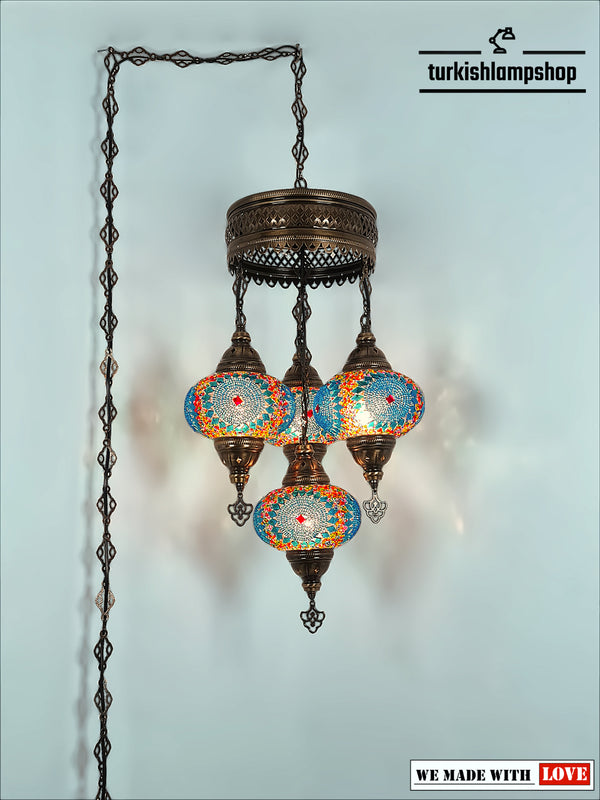 Mosaic Chandelier Extra Chain Plug Cable 4 Globe
