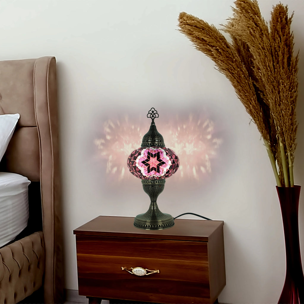 Turkish Table Lamp Mosaic Illuminate with Colorful Artistry