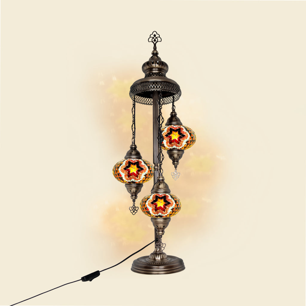 Tiffany Floor lamp 3 globe brown color