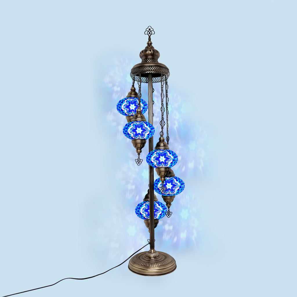 floor lamp turkish mosaic blue flower