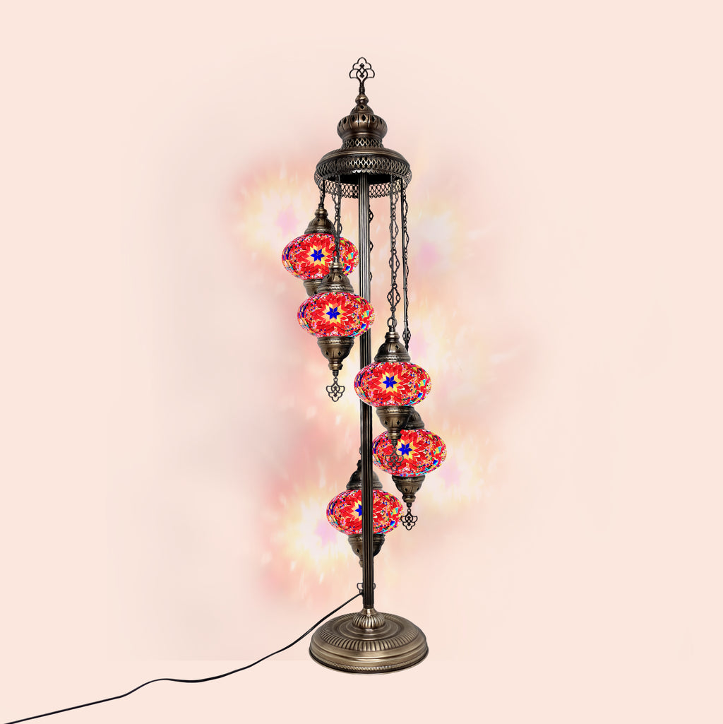 Standing lamp turkish mosaic mix rug design