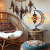 Turkish table lamp moon mosaic glass