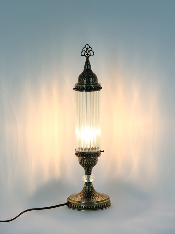 Turkish Table Lamp Pyrex Glass Cylinder Clear Glass