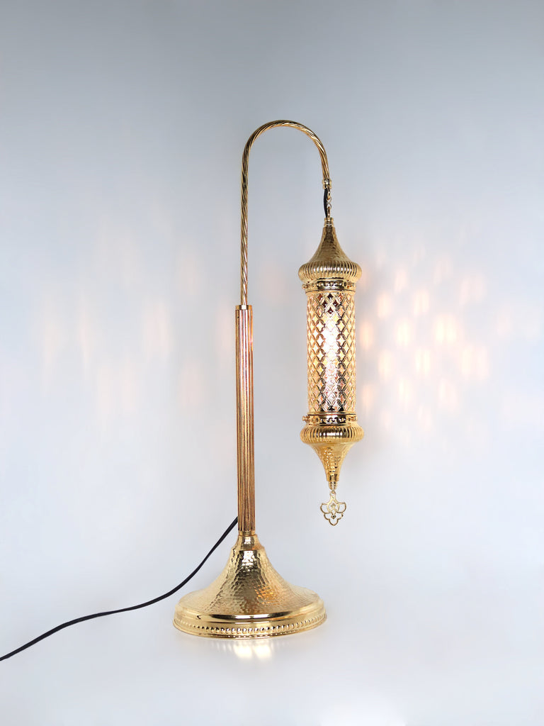 Turkish Bedside Lamp Cylinder Blown Glass 