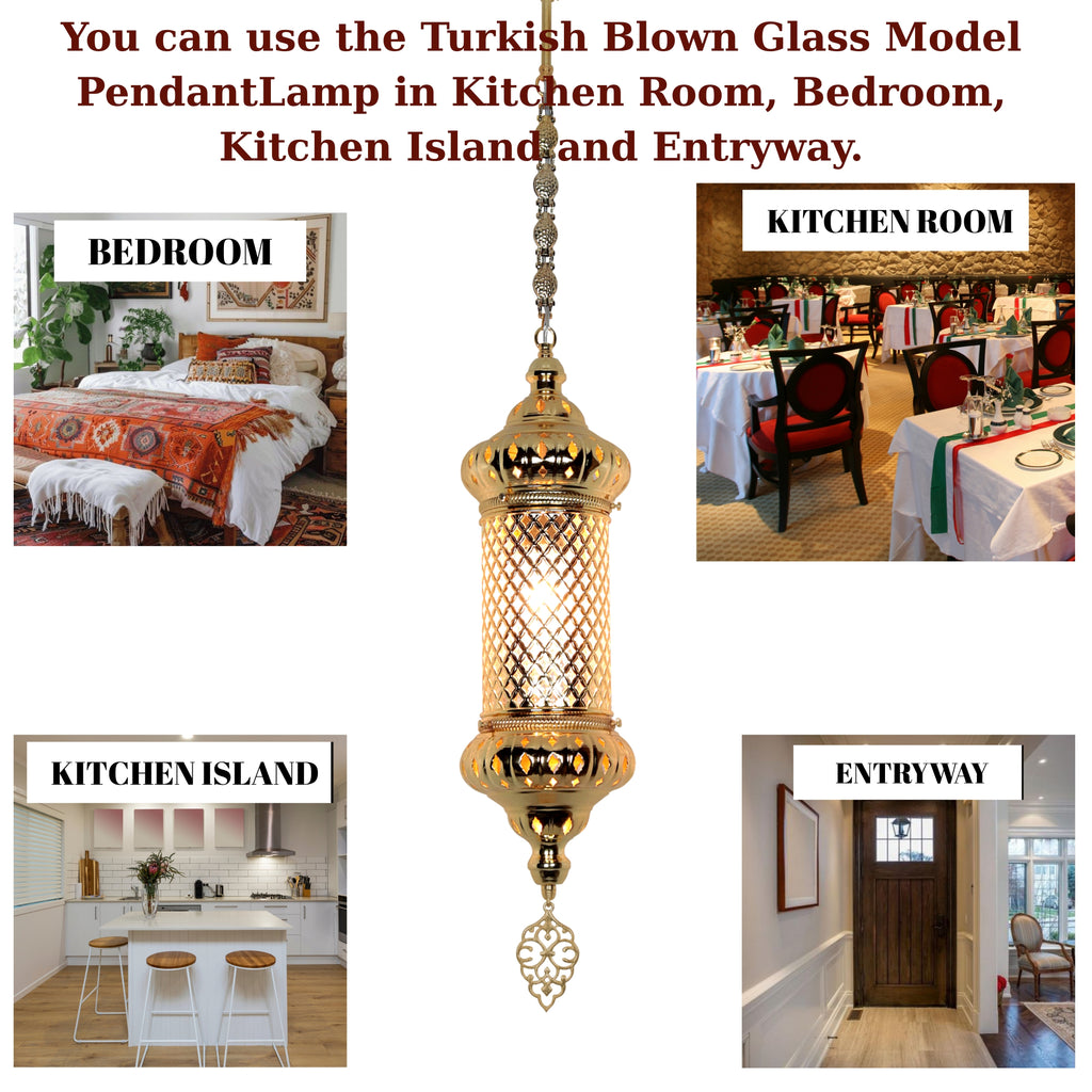 blown glass turkish hanging lamp kitchen island light silver color