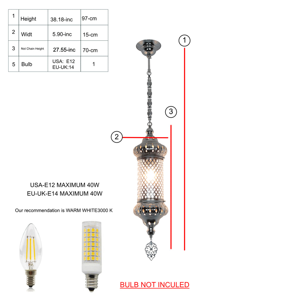 blown glass turkish pendant lamp kitchen island light silver color size