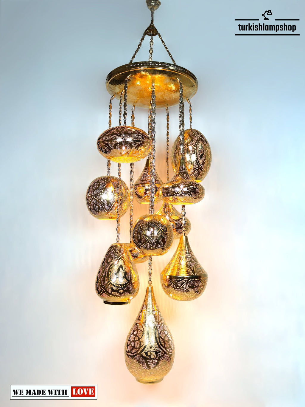 Moroccan Chandelier Large 11 Globe 