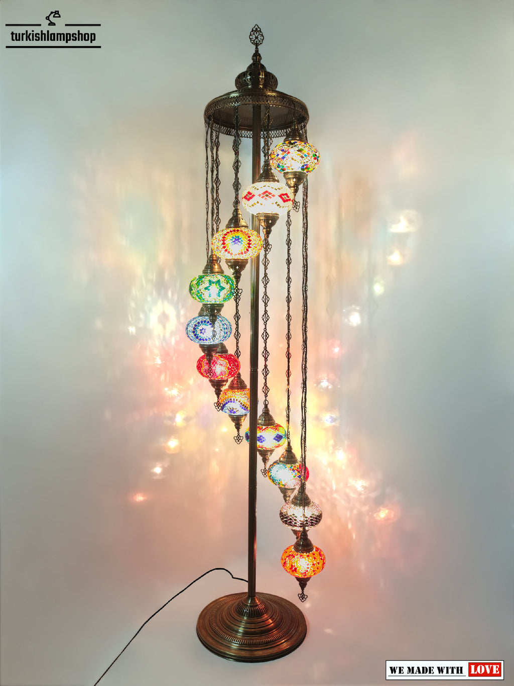 Turkish Mosaic Floor Lamp 11 Globe Standing Lamp