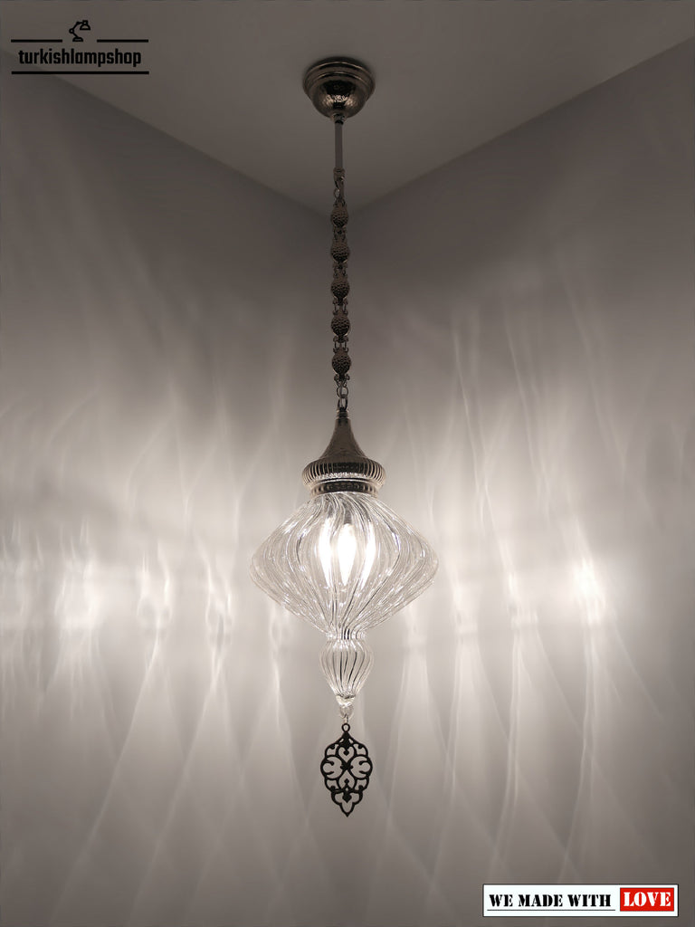 Pyrex Glass Clear Pendant Lamp